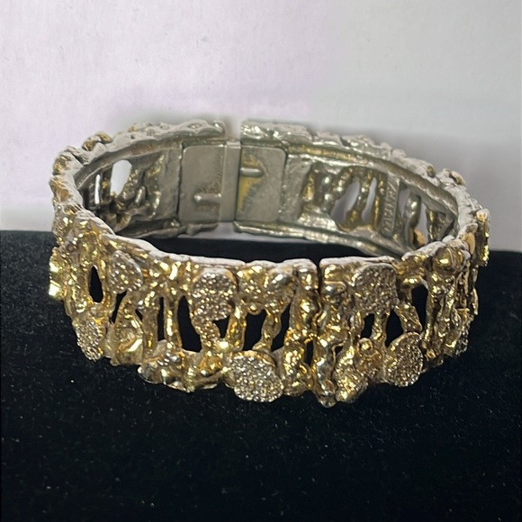 zentall Jewelry - Vintage Zentall Brutalist Hinged Bracelet
